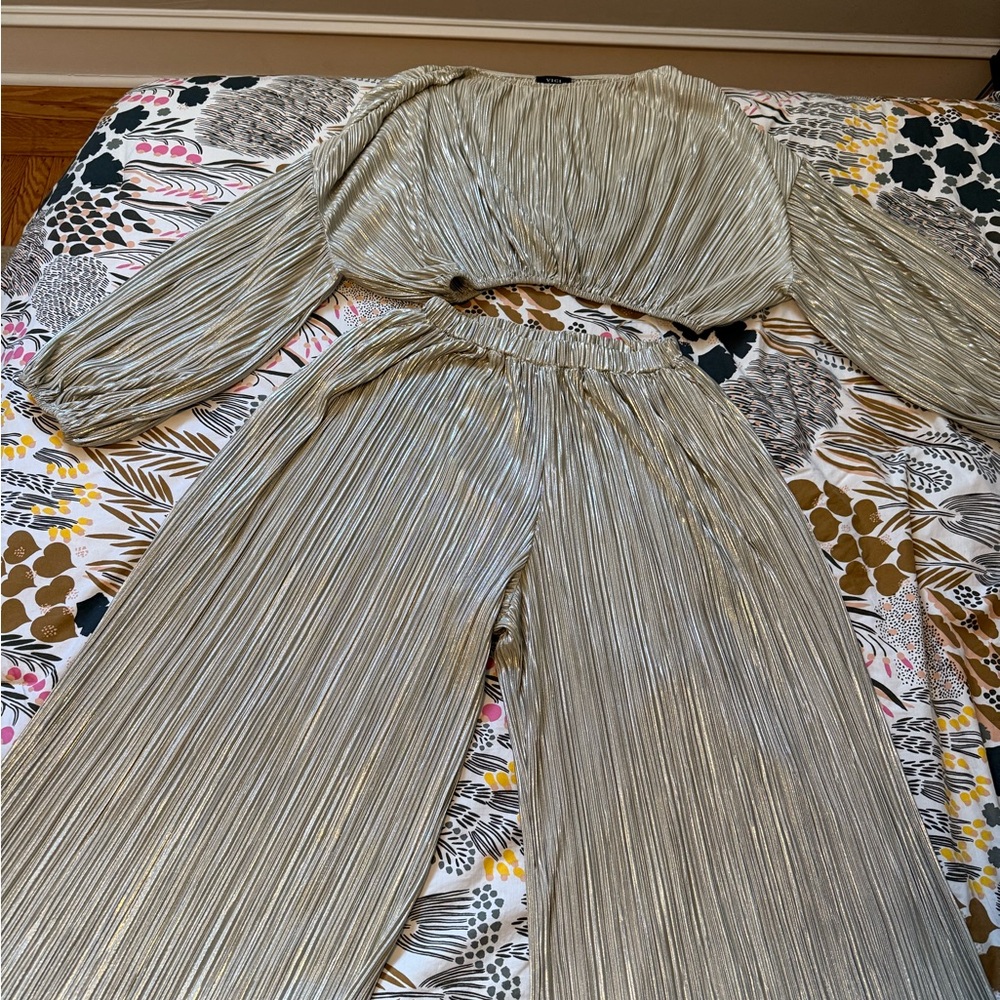 Elegant Metallic Two-Piece Set